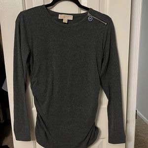 Michael by Michael Kors Gray Long Sleeve Shirt - Medium